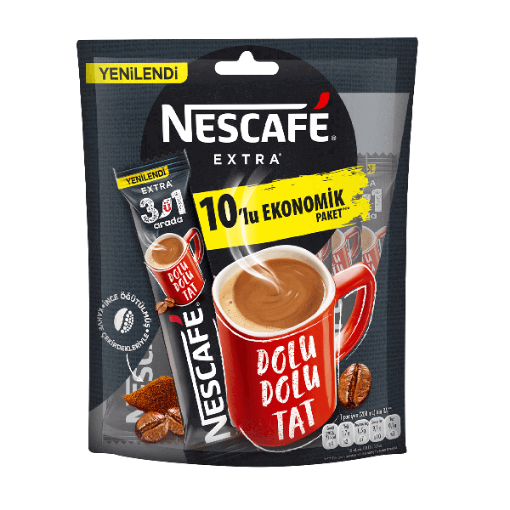 تصویر  قهوه فوری اکسترا 3 در 1 نسکافه بسته 10 عددی Nescafe