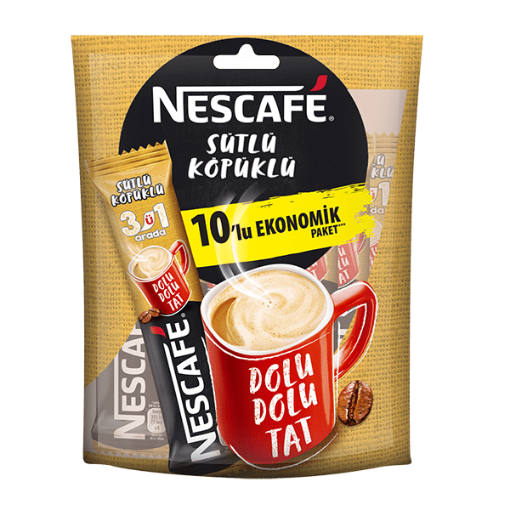 تصویر  قهوه فوری شیری 3 در 1 نسکافه بسته 10 عددی Nescafe | قهوه فوری نستله
