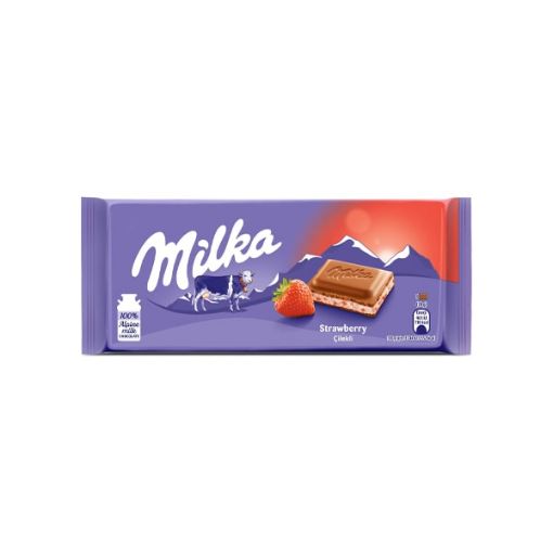 تصویر  شکلات میلکا توت فرنگی - Milka Strawberry