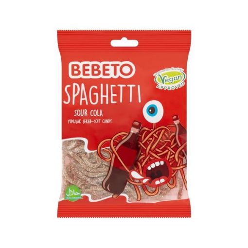 تصویر  پاستیل ببتو مدل اسپاگتی طعم نوشابه ترش 60 گرم