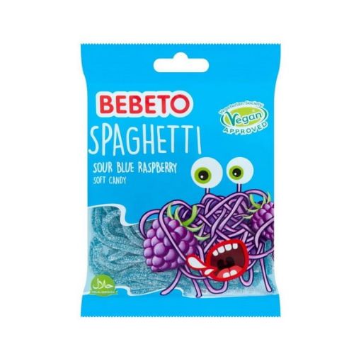 تصویر  پاستیل ببتو مدل اسپاگتی طعم Blue Raspberry - تمشک ترش 60 گرم