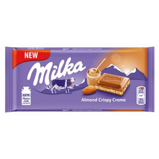 تصویر  میلکا با طعم بادام آلمانی - Milka Almond Crispy Creme