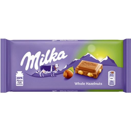 تصویر  شکلات میلکا فندق کامل - Milka Whole Hazelnuts