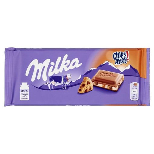 تصویر  شکلات میلکا چیپس آهوی - Milka Chips Ahoy