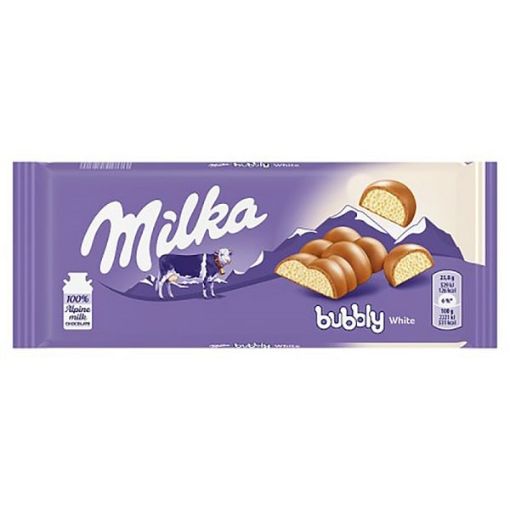 تصویر  شکلات میلکا بابلی وایت - Milka Bubbly White