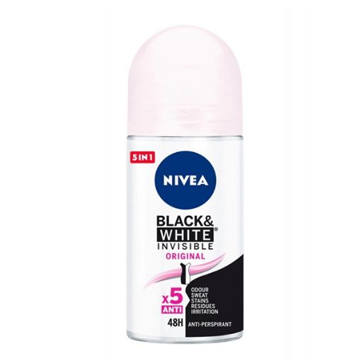 تصویر  رول ضد تعریق زنانه نیوآ مدل NIVEA BLACK & WHITE INVISIBLE ORIGINAL با حجم 50 میلی لیتر محصول آلمان