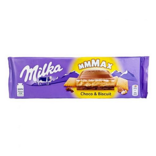 تصویر  شکلات میلکا با تکه های بیسکوئیت مدل مکس 300 گرمی - Milka MAX