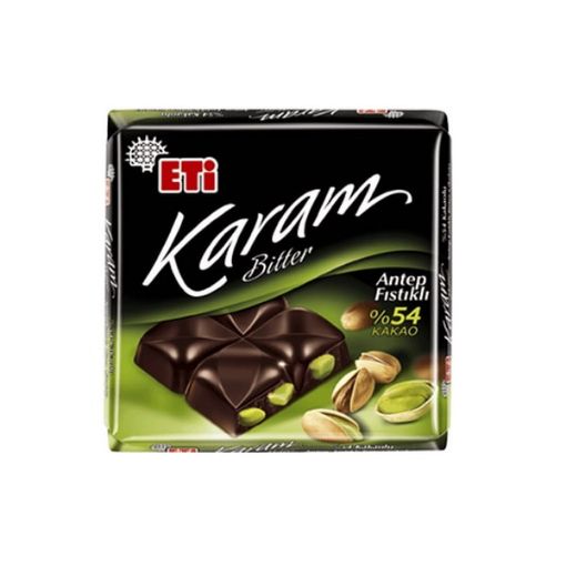تصویر  شکلات تلخ اتی کارام پسته‌ای 54% Eti Karam