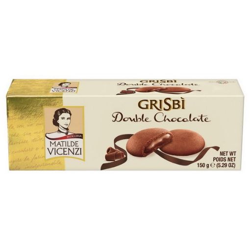 تصویر  کوکی شکلاتی گریسبی دبل چاکلت ویچنزی 150 گرم - Vicenzi Grisbi Double Chocolate