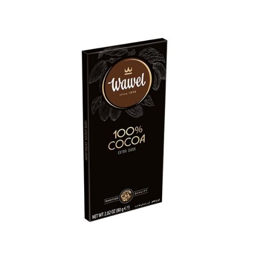 تصویر  شکلات تلخ 100 درصد واول 80 گرم - Wawel 100% COCOA