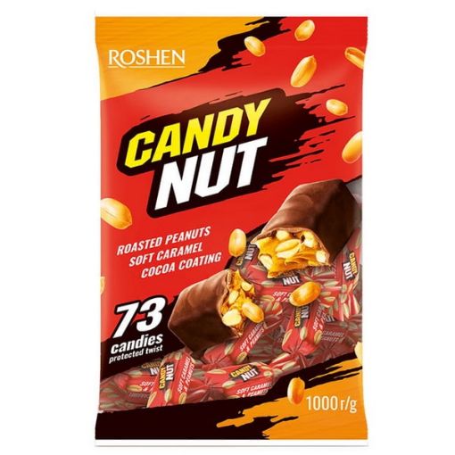 تصویر  شکلات کندی نات کاراملی با بادام زمینی روشن 1 کیلویی - Roshen candy Nut