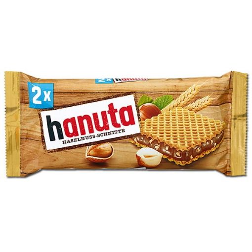 تصویر  ویفر با مغز شکلات فندقی دوقلو ۴۴ گرم هانوتا – hanuta