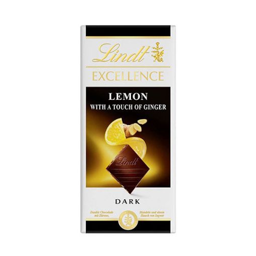 تصویر  شکلات تلخ لینت با طعم لیمو و زنجبیل - Lindt Excellence Lemon & GINGER 
