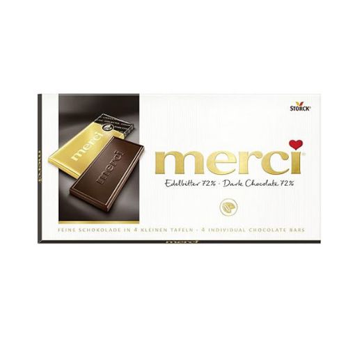تصویر  شکلات تلخ 72 درصد تخته ای مرسی 100 گرم - merci Dark Chocolate 72% 