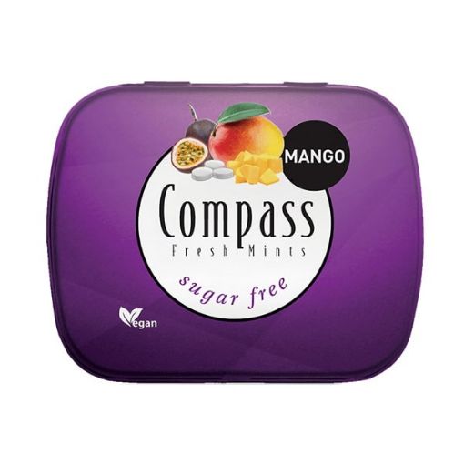 تصویر  قرص خوشبو کننده دهان کامپس انبه نعنا پشن فروت بدون شکر - Compass Mango