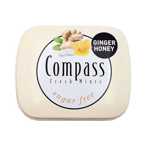 تصویر  قرص خوشبو کننده دهان کامپس عسل و زنجبیل  بدون شکر - Compass GINGER HONEY