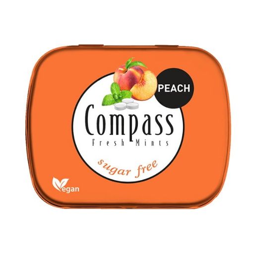 تصویر  قرص خوشبو کننده دهان کامپس با طعم هلو بدون شکر - Compass PEACH 