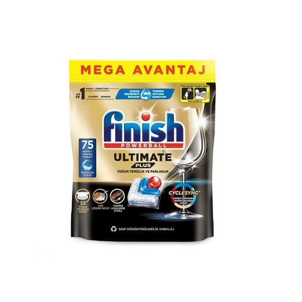 قرص ماشین ظرفشویی فینیش مدل ULTIMATE PLUS بسته 75 عددی