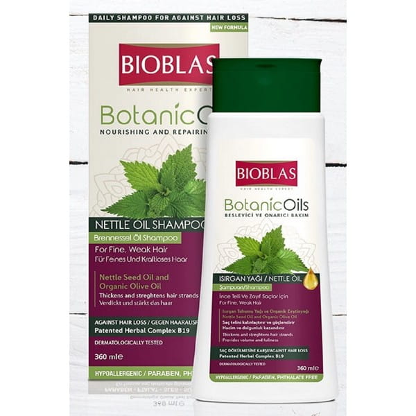 شامپو ضدریزش و ضدخارش مو حاوی روغن گزنه بیوبلاس 360میل