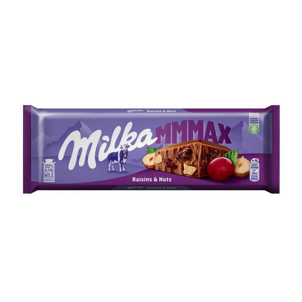 شکلات میلکا 270 گرم با مغز کشمش و فندق - Milka Raisins & Nuts
