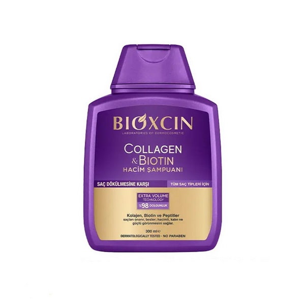 شامپو کلاژن حجم دهنده و ضد ریزش مو بیوکسین مناسب انواع مو 300 میل تک و بسته 2 تایی - BIOXCIN COLLAGEN