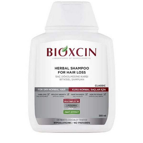شامپو ضد ریزش بیوکسین مخصوص موهای خشک و نرمال 300 میل - BIOXCIN